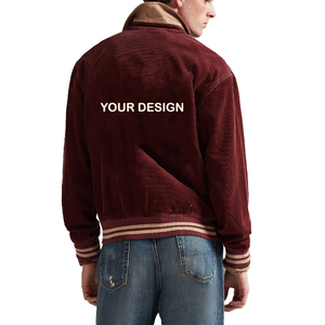 Hot Supplier Premium Corduroy Graphic Track <b>Jacket</b> Men Embroidered Vintage Americana OEM Custom Luxury Streetwear Outerwear - Product Image 3