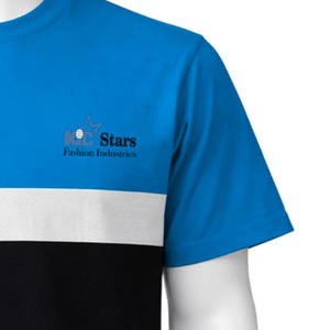 Camiseta con Paneles en Contraste, Camiseta Casual de Verano de Manga Corta para Hombre, Camiseta con Bloques de Color, Jersey de Algodón 100% de Alta Calidad - Product Image 4