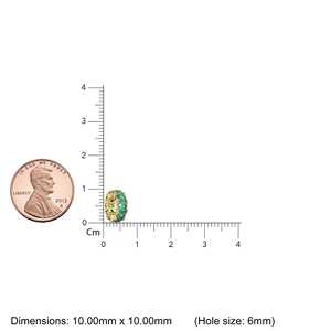 Breloque Ronde en Or Italien 14 carats avec Émeraude, Breloque Roue Émeraude Verte, Support de Breloque Ronde, Bague Éternité avec Pierre Ronde Pierre de Naissance de Mai - Product Image 3