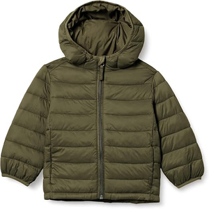 Men's Black Hooded Puffer Jacket Cotton Filling Windproof Zipper Closure Casual Winter <b>Coat</b> Regular Fit Front Logo Quick <b>Dry</b> - Product Image 1