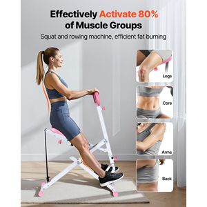 Sistema Palestra Domestica Pieghevole di Facile Montaggio: Macchina per Squat e Vogatore, Allenatore Glutei per Squat Profondi per Esercizi a Casa - Product Image 2