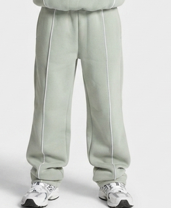 Pantalon de jogging décontracté surdimensionné pour garçon, personnalisé, couleur pistache avec lignes contrastées, respirant, en molleton premium, vente en gros - Product Image 1