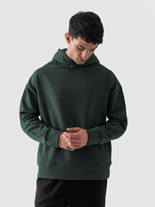 Sudadera con Capucha para Hombre, Color Verde Oscuro, Corte Holgado, Estilo Casual, para Otoño, 100% Algodón - Product Image 2