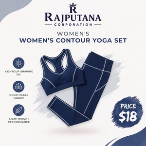 Conjunto de yoga para mujer al por mayor con costuras en contraste, sujetador deportivo tipo racerback, leggings de gimnasio, ropa deportiva de compresión, conjunto de 2 piezas para mujer - Product Image 1