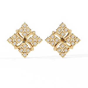 Aries Jewel Classic Design Round Cut Lab Grown Diamond 14K Gold IGI Certified <b>Earring</b> <b>Tops</b> for Gift Party & Anniversary - Product Image 4
