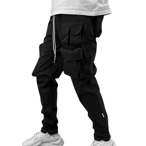 Pantalon de jogging pour homme personnalisé, léger, imperméable, respirant, à cordon de serrage, avec poches, 100% polyester, style décontracté - Product Image 3