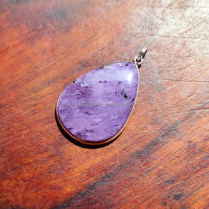 Pendentif en argent sterling 925 bijoux charoite pendentif fait à la main pendentif déclaration cadeaux pour un ami - Product Image 2