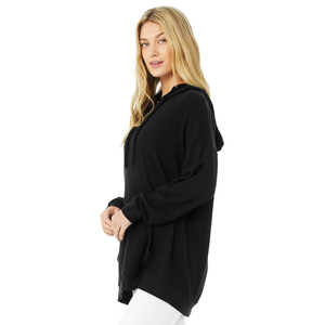 Sweat-shirt à capuche oversize pour femme 2026, couleur unie, en coton tricoté, manches longues, design asymétrique, pour l'automne - Product Image 2
