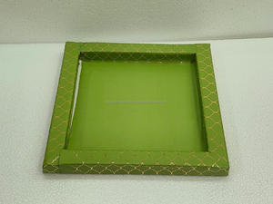 Venta caliente de almacenamiento de tablero MDF que sirve bandeja de servicio decorativa pintada a mano de madera hecha a mano - Product Image 6