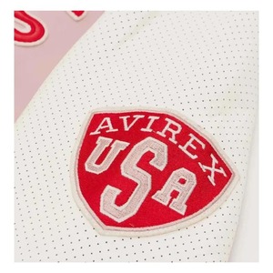 เสื้อแจ็คเก็ตบอมเบอร์หนังสีชมพู Avirex สำหรับผู้ชาย งานแฮนด์เมด สไตล์ USA Icon Varsity Flight Jacket สตรีทแวร์ ของขวัญสำหรับเขา - Product Image 5