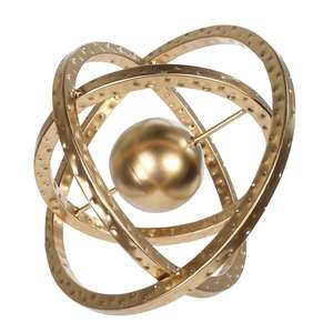 Esfera Metálica Dorada Decorativa con Bola Central, Escultura Metálica Moderna para Mesa de Centro, Sala de Estar, Oficina, Dormitorio - Product Image 1