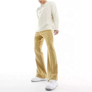 Casual Slouchy Fit Warm Plaid Trousers Men Daily Outdoor Wear Thick Soft Woven Wide Leg Pleated Bottoms - Product Image 6