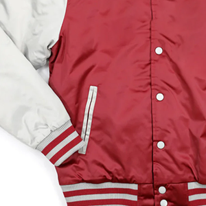 Blouson Bomber Marron et Blanc 2026 Premium Bicolore à Boutons Pression Col en V en Maille Côtelée Doublure Chaude Imperméable Printemps - Product Image 2