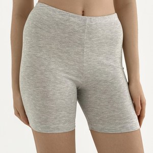 Shorts de Punto de Cintura Alta para Mujer, Color Sólido, Cierre Elástico, Transpirables, Ajuste Casual, Estilo Ajustado - Product Image 3