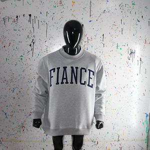 Sudadera de cuello redondo FIANCE HEATHER GREY para hombre, sudadera de cuello redondo de felpa vintage, marca Finerthreds - Product Image 4