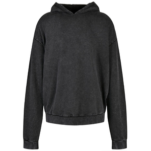 เสื้อฮู้ดดี้ผู้ชายแบบฟอกสี 100% ผ้าฝ้าย เสื้อสเวตเชิ้ตมีฮู้ดทรงโอเวอร์ไซส์ สไตล์สตรีทแวร์สำหรับฤดูใบไม้ร่วง - Product Image 6