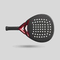 Raquette de paddle en fibre de carbone en forme de larme avec poignée en caoutchouc EVA, motif de cordage 16x19, design léger et antidérapant pour le tennis
