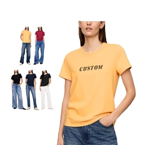 Camiseta de Algodón para Mujer, Corte Regular, Cuello Redondo, Manga Corta, Color Sólido, Informal, Transpirable, para Verano, con Logotipo Personalizado - Product Image 1