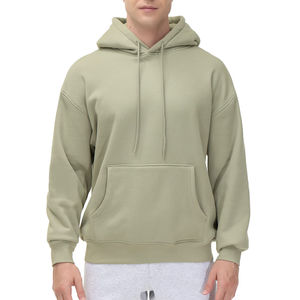 New Arrival Men's Blank Pullover Hoodie 280-520 GSM <b>Thick</b> <b>Fleece</b> Winterwear Oversized Street Style Hoodies with Soft Fabric - Product Image 4