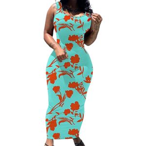 Vestido Largo Ajustado sin Mangas de Spandex para Mujer, Estampado de Leopardo, Vestido Largo Informal para Fiesta, Vacaciones en la Playa - Product Image 6