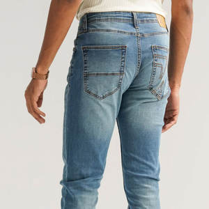 กางเกงยีนส์ผู้ชายทรงตรง ขาตรง ทรงปกติ สีซีด สไตล์ลำลอง วินเทจ ผ้าฝ้ายทนทาน ขายส่ง รับผลิตแบบ OEM - Product Image 3