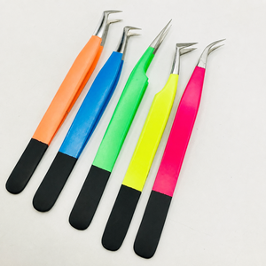 Ensemble de pinces à cils professionnelles colorées en acier inoxydable, kit d'outils de beauté de précision pour l'extension et l'isolation des cils - Product Image 4