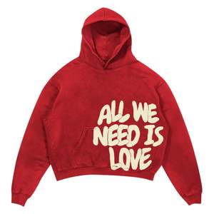 Vente en gros Sweat à capuche pour homme, coupe oversize courte, décontracté, ample, style Hip Hop Gothique, coupe carrée, à manches longues, avec logo personnalisé et impression en relief - Product Image 5