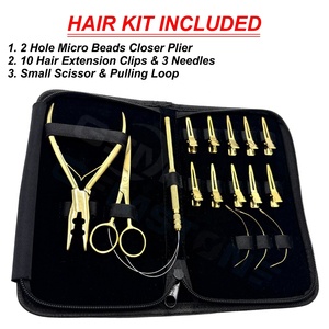 GEMSTONE ENTERPRISES <b>Mini</b> Gold Stainless Steel Durable Reusable Hair Extension Installation <b>Tool</b> <b>Kit</b> 3 Hole Micro Beads Plier - Product Image 2
