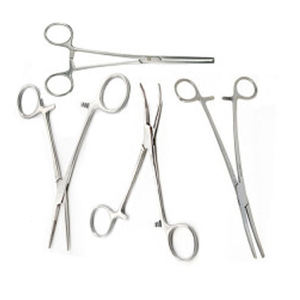 Pinzas hemostáticas de bloqueo para arterias, quirúrgicas veterinarias, tipo Kelly, de acero inoxidable, manuales, CE, 5.5 pulgadas, de Grip Surgical - Product Image 1