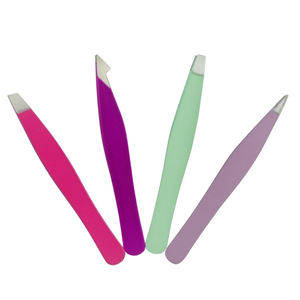 Juego de Pinzas para Cejas de Acero Inoxidable, Pinzas de Punta Inclinada para Cejas - Product Image 1