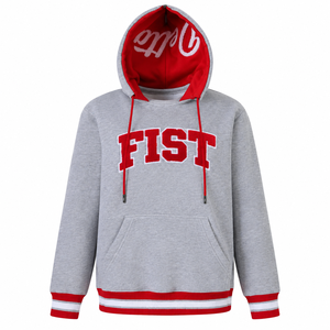 Sweat à capuche unisexe Delta Sigma Heather Grey personnalisable en gros pour universités, collèges, sororités, fraternités, vêtements grecs, sweat à capuche rouge - Product Image 1