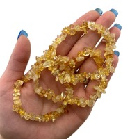 Haute qualité élastique Boho Style Bracelet irrégulier brut naturel Citrine perlé gravier pierres précieuses puces cristal bijoux artisanat