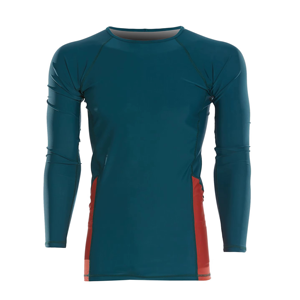 Unisex Full Sleeve Rash Guard <b>Black</b> Red Trim Quick Dry Eco-Friendly Breathable Spandex Polyester <b>Compression</b> <b>Shirt</b> 180g - Product Image 4