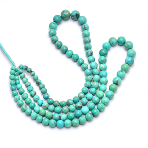 Perles rondes lisses turquoise 5mm-10mm, turquoise d'Arizona à matrice verte naturelle, pierres semi-précieuses, perles en vrac pour la création de bijoux - Product Image 5