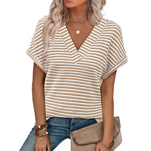 Summer 2026 <b>Womens</b> T <b>Shirt</b> Casual O Neck Short Sleeve Blank Tee Breathable Lightweight Soft Cotton Minimalist Plain Ladies Top - Product Image 1