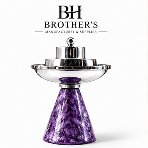 Quemador de Incienso Aromático Ecológico con Base de Resina de Mármol Morado y Tapa de Acero Inoxidable |   Hermanos BH - Product Image 1
