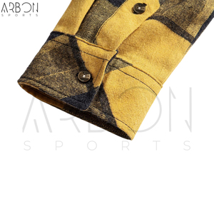 Chemises en flanelle pour hommes, nouvelle collection, design unique, confortables, tendance, couleur noir et jaune, fournisseur fiable, pour usage quotidien. - Product Image 5