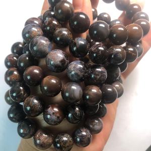 Cuentas de piedra preciosa de pietersita natural sin tratar, cuentas redondas sueltas, medio hilo para la fabricación de joyas, manualidades DIY - Product Image 3