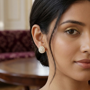 Boucles d'oreilles exclusives à clous en diamant rond de 0,45 CTW, en or 14 carats, avec fermoir à vis |   Diamant naturel véritable, bijoux fins de luxe pour femmes - Product Image 3