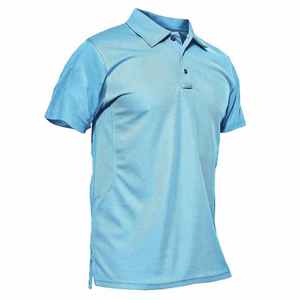 Polo de Manga Corta Azul Marino para Hombre, Tejido de Punto, Secado Rápido, Color Sólido, Corte Regular - Product Image 4