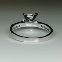 Bague de fiançailles en diamant de laboratoire de 2 carats, taille princesse, clarté VS1, couleur F, pour femme, or blanc 14 carats, certifiée IGI, bijoux en diamant
