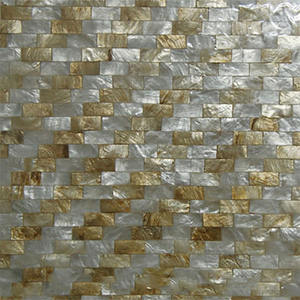 Artisanat de mosaïque en coquillages à partir de tuiles Capis, bijoux en coquillages, motif rectangulaire, taille carrée 30x30cm - Product Image 1