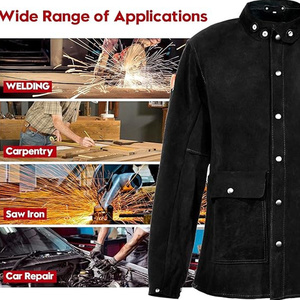 Veste de soudeur en cuir de vachette pleine fleur ignifuge de haute qualité, résistante, pour la lutte contre les incendies et les travaux FR - Product Image 6