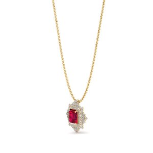 Pendentif REYES en rubis véritable taille émeraude 17,12 carats, bijoux en argent 925 et moissanite, prix de gros usine, joaillerie fine - Product Image 3