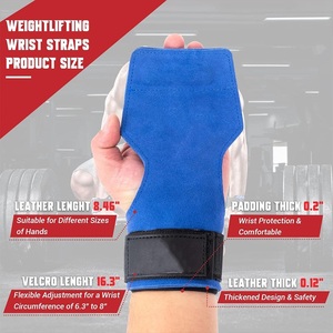 PU Weightlifting Gym Hand Grips Non-Slip Adjustable Wrist <b>Strap</b> Full <b>Finger</b> Gloves Unisex for Pull-Ups Powerlifting Functional - Product Image 4