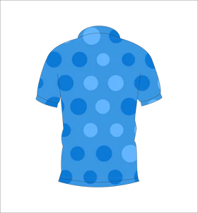 Polo personnalisé en sublimation, motif à pois bleus, respirant, polo de sport pour homme - Product Image 5