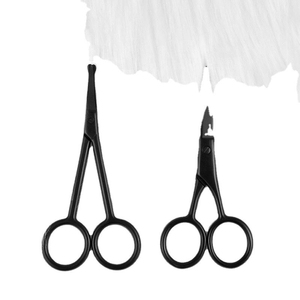 Ciseaux à cuticules professionnels en acier inoxydable noir mat, à pointe incurvée et tranchante, avec trou carré, pour la coupe des ongles et la sécurité des poils du nez, vente en gros - Product Image 3