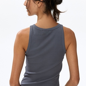 Women's Fitness Sporty Loose Fit Gym Tank <b>Tops</b> 100% Cotton Jersey Lace Front 140g OEM Services Factory Direct Sale - Product Image 5
