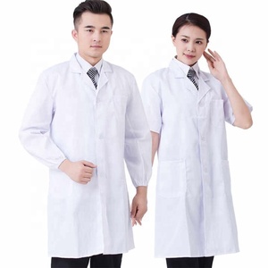 Blusa de Manga Larga con Logotipo Estampado de Alta Calidad PIONEER, Uniforme Médico para Doctor/Enfermera de Hospital, Tela de Sarga de Algodón/Poliéster Blanca - Product Image 4