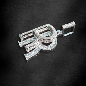 Pendentif Lettre de Luxe en Moissanite, Argent 925, Taille Brillant, Sertissage à Griffes, Unisexe, Style Hip Hop, Forme Animale, Plaqué Rhodium, Breloque Quotidienne - Product Image 2